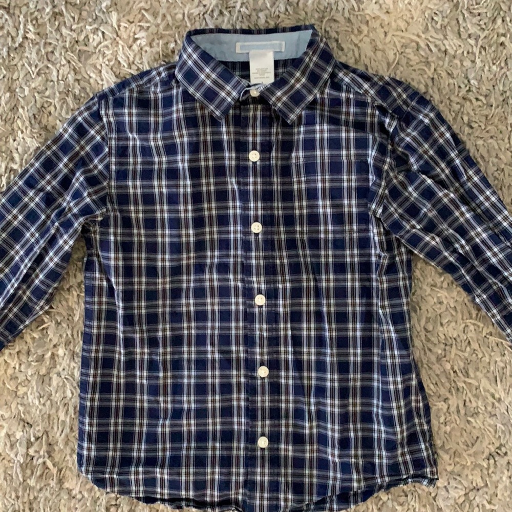 🔥FINAL SALE: Janie & Jack blue plaid collared shirt